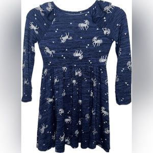 Girls Sonoma Sparkle and Shine Unicorn Long Sleeve Dress